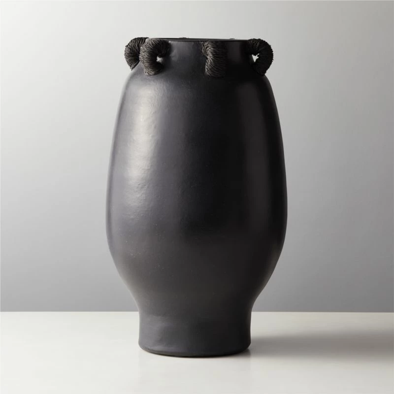 Acadia Black Ceramic Vase – Elegant Home Accessory for Modern Decor