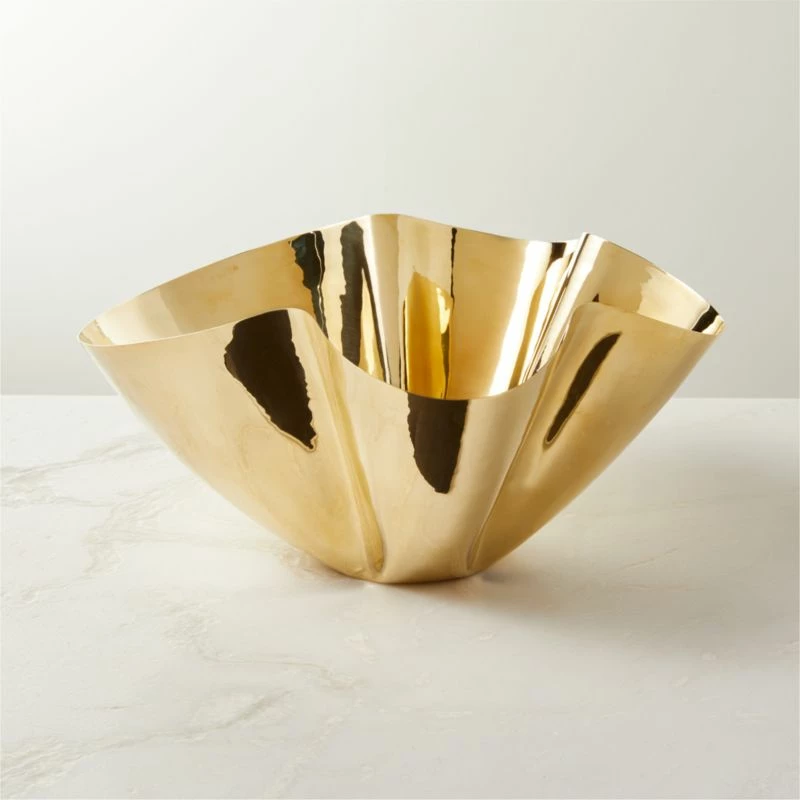 Adorn Brass Abstract Bowl - Elegant Home Accessory