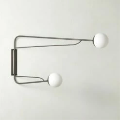 Ahva Blackened Brass Double Arm Articulating Wall Sconce Light - Adjustable Modern Lighting