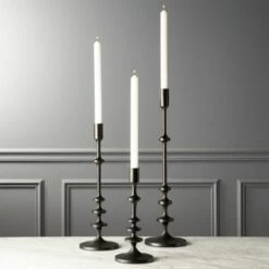 Allis Black Taper Candle Holders - Elegant Home Accessories