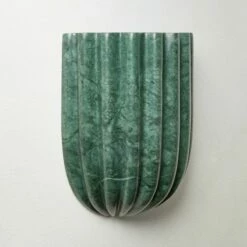 Ariel Fluted Green Marble Wall Sconce Light - Elegant Lighting Fixture