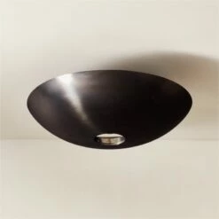 Auden Blackened Brass Flush Mount Light 16.5" - Modern Ceiling Lighting Fixture