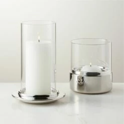 Alta And Bassa Stainless Steel Hurricane Candle Holders - Elegant Home Accessories