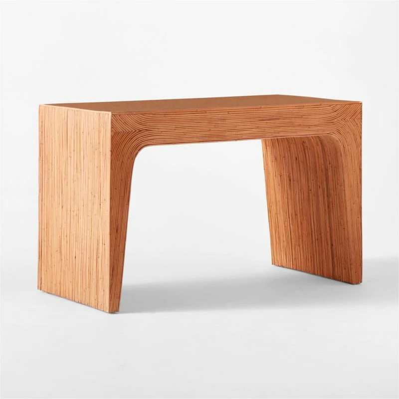 Bayu Rattan Desk With Drawer - Stylish & Functional Office Furniture - Image 9