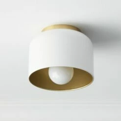 Bell White Flush Mount Light - Modern Ceiling Lighting Fixture for Home & Office