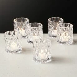 Betty Glass Tealight Candle Holder Set Of 6 - Elegant Home Accessories