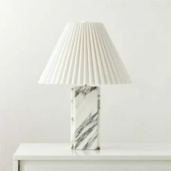 Bianca White Marble Table Lamp - Elegant Lighting for Home & Office