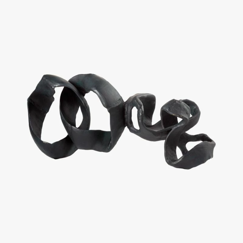 Elegant Black Aluminum Ribbon Table Sculpture - Modern Home Accessories - Image 5