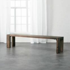 Blox Midtone Brown Wood Bench 78" - Modern Living Room Furniture