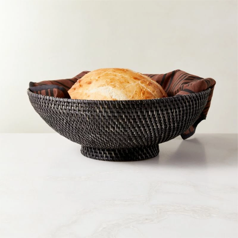 Borneo Woven Rattan Black Bowl - Handcrafted Home Accessories - Image 2