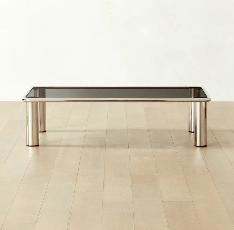 Bovisio Rectangular Smoked Glass Coffee Table - Modern Living Room Furniture