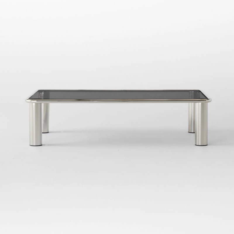 Bovisio Rectangular Smoked Glass Coffee Table - Modern Living Room Furniture - Image 7