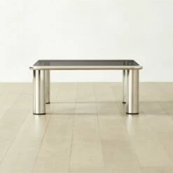 Bovisio Square Smoked Glass Coffee Table - Modern Living Room Furniture