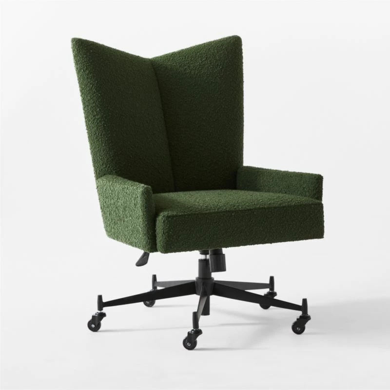 Bowtie Green Boucle Office Chair Model 3002 - Ergonomic & Stylish - Image 4