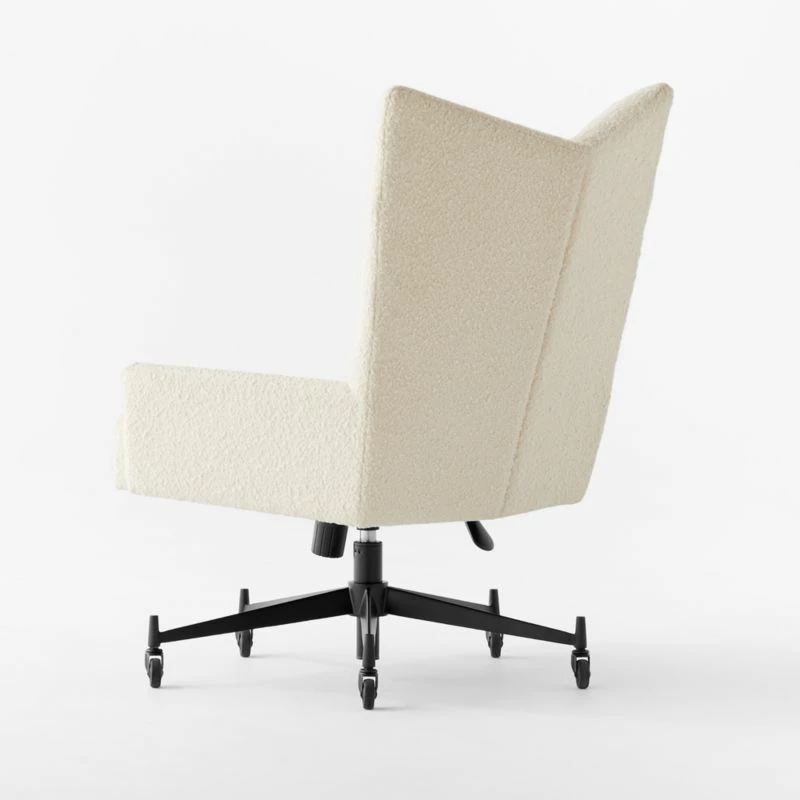 Bowtie Cream Boucle Office Chair Model 3002 - Ergonomic & Stylish Office Furniture - Image 5