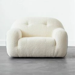 Brace Cream Boucle Chair – Modern Living Room Furniture