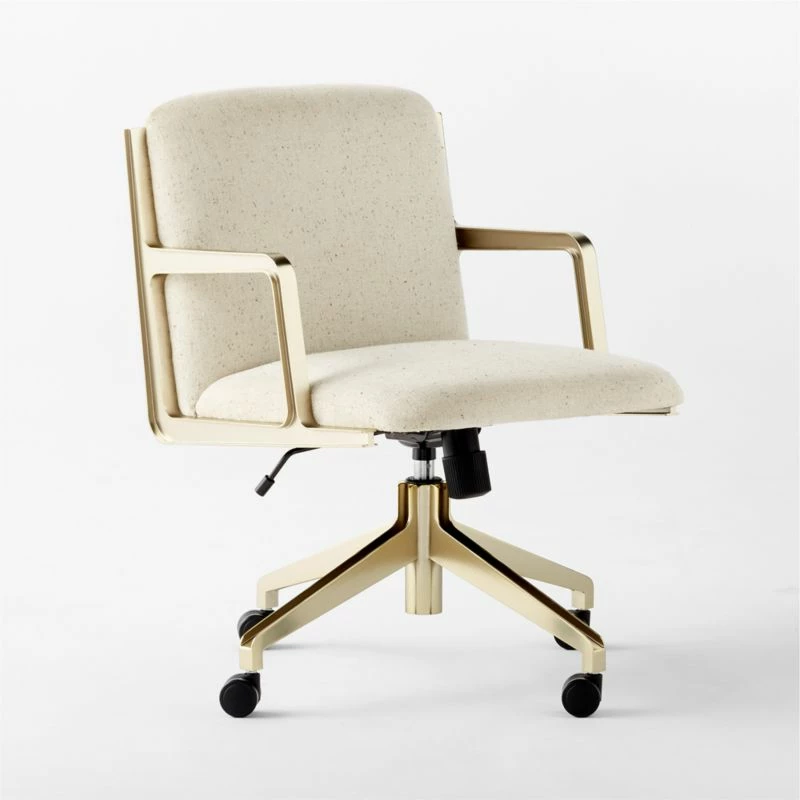 Brecha Ivory Upholstered Office Chair - Ergonomic Comfort for Your Workspace - Image 4