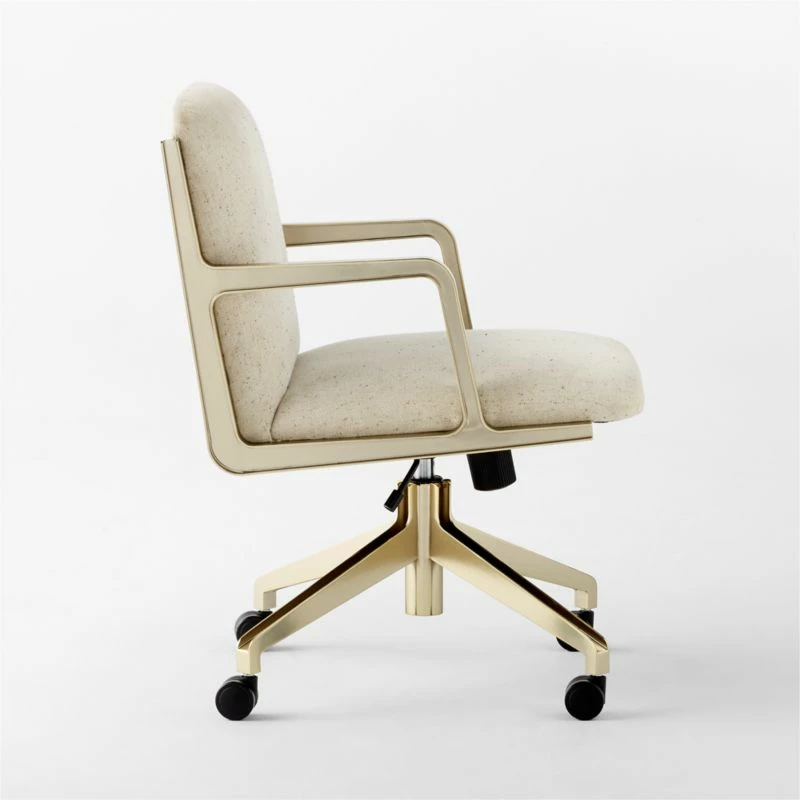 Brecha Ivory Upholstered Office Chair - Ergonomic Comfort for Your Workspace - Image 5