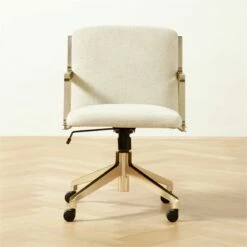 Brecha Ivory Upholstered Office Chair - Ergonomic Comfort for Your Workspace
