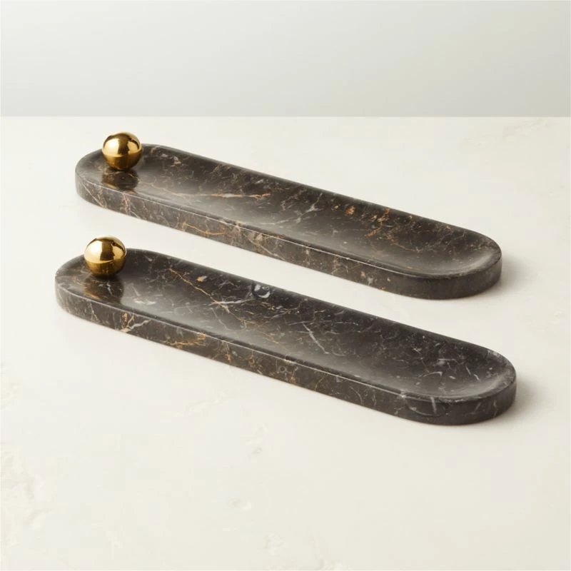 Brix Golden Black Marble Incense Burner - Elegant Home Accessories - Image 4