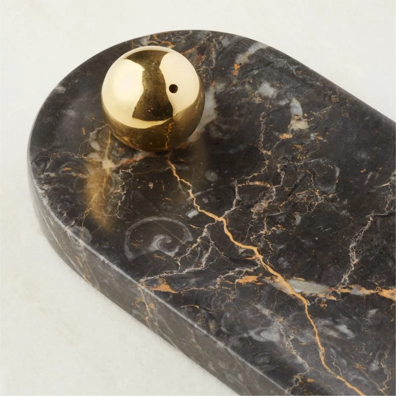 Brix Golden Black Marble Incense Burner - Elegant Home Accessories - Image 3