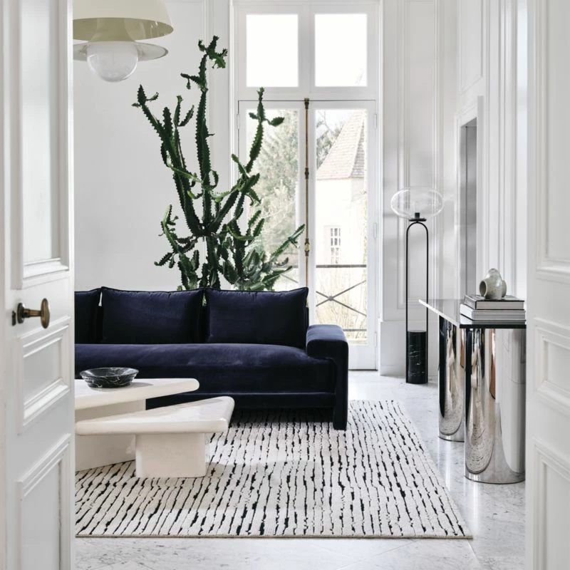 Vayle 2-Piece High-Gloss White Concrete Coffee Table Set - Modern Living Room Furniture - Image 2