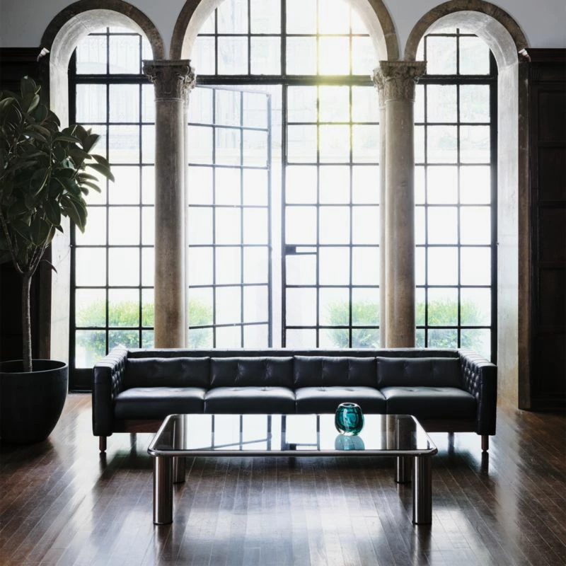 Bovisio Rectangular Smoked Glass Coffee Table - Modern Living Room Furniture - Image 4