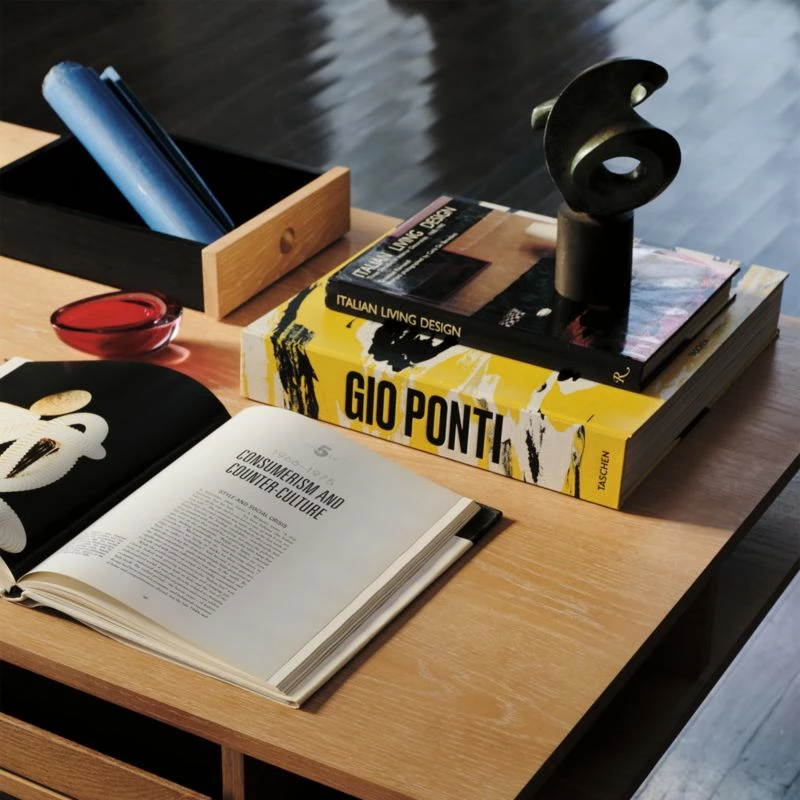 Portofino Cerused White Oak Wood Desk - Modern Office Furniture - Image 3