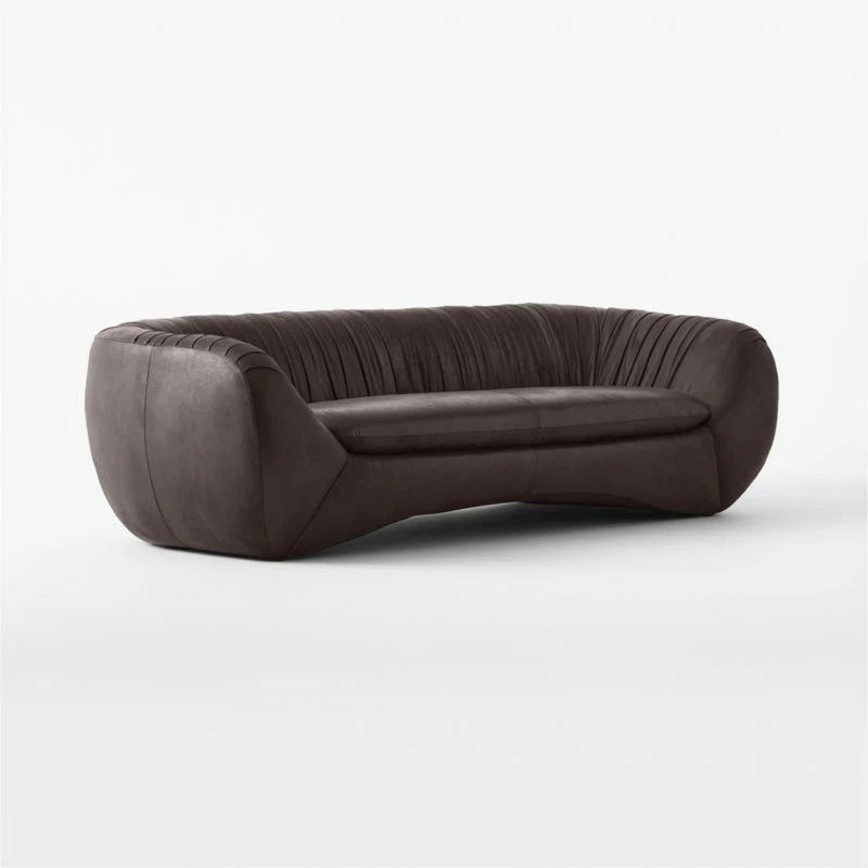 Cecil Black Leather Sofa - Modern Living Room Furniture - Image 3