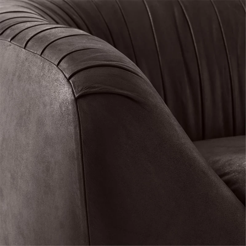 Cecil Black Leather Sofa - Modern Living Room Furniture - Image 6