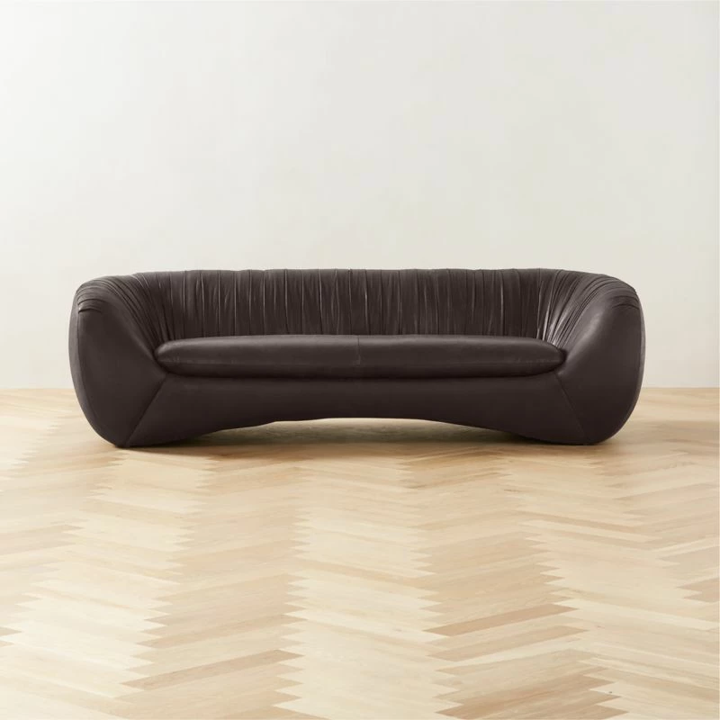 Cecil Black Leather Sofa - Modern Living Room Furniture