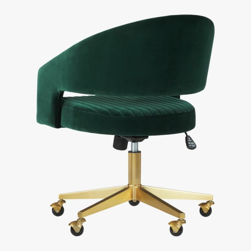 Green Velvet Office Chair - Elegant and Comfortable Desk Chair for Modern Workspaces - Image 6