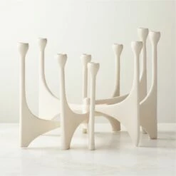 Cinq White Multi Taper Candle Holder Large - Elegant Home Accessory
