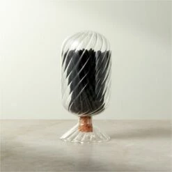 Small Glass Cloche with Black Matches - Elegant Home Accessory