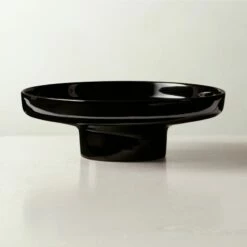 Contempri Footed Black Serving Bowl - Elegant Home Accessory