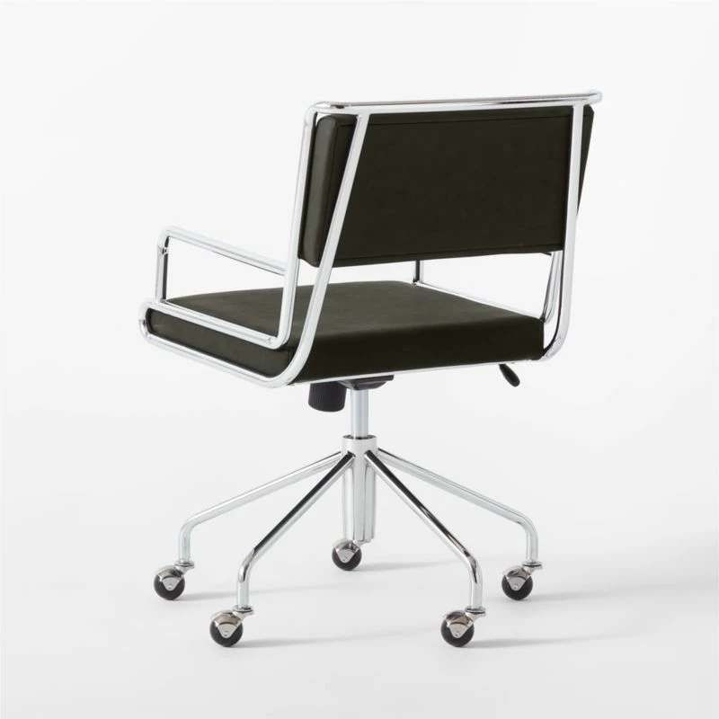 Court Black Vegan Leather Office Chair - Ergonomic & Stylish - Image 6