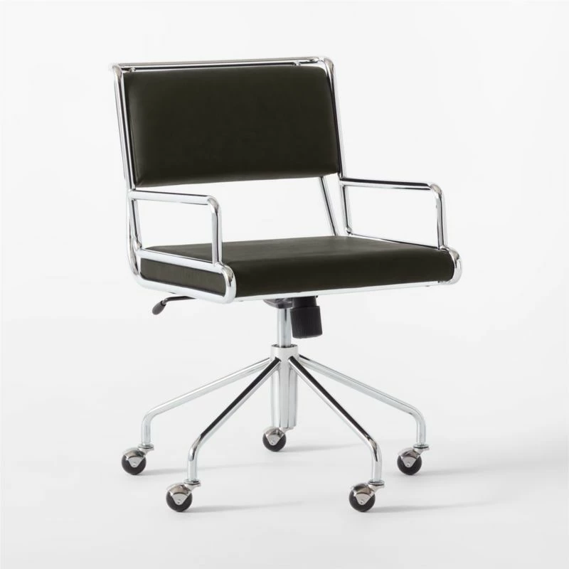 Court Black Vegan Leather Office Chair - Ergonomic & Stylish - Image 4