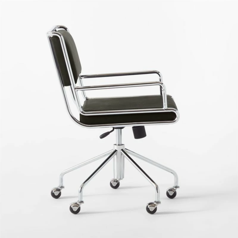 Court Black Vegan Leather Office Chair - Ergonomic & Stylish - Image 5