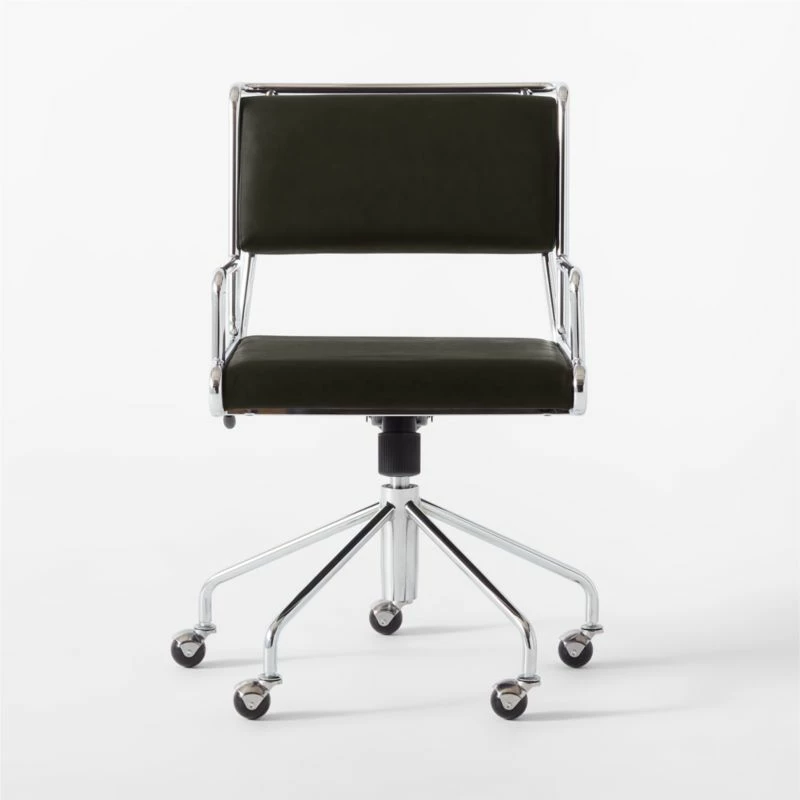 Court Black Vegan Leather Office Chair - Ergonomic & Stylish - Image 3