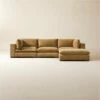 Deseo 4-Piece Modular Copper Brown Performance Velvet Sectional Sofa - Modern Living Room Furniture