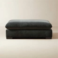 Deseo Charcoal Grey Performance Velvet Ottoman - Stylish Living Room Furniture