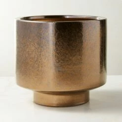 Dia Metallic Bronze Indoor Planter - Elegant Home Accessory