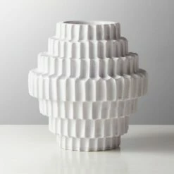 Dial Textured White Vase - Modern Home Accessories