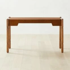 Dreher Brown Leather Desk With Drawer