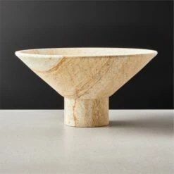 Dune Footed Sandstone Bowl - Handcrafted Home Accessory for Elegant Décor