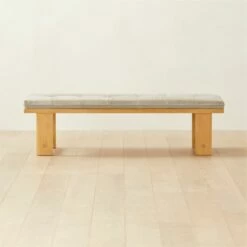 El Molino Oak Dining Bench with Suede Cushion – Stylish Living Room Furniture