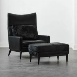Embassy Black Lounge Chair 314 and Ottoman 310 Set - Premium Living Room Furniture