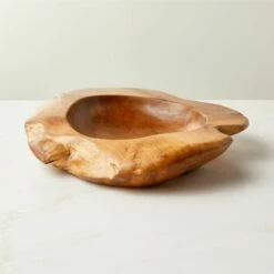 Emmett Natural Teak Decorative Bowl Small - Handcrafted Home Accessory