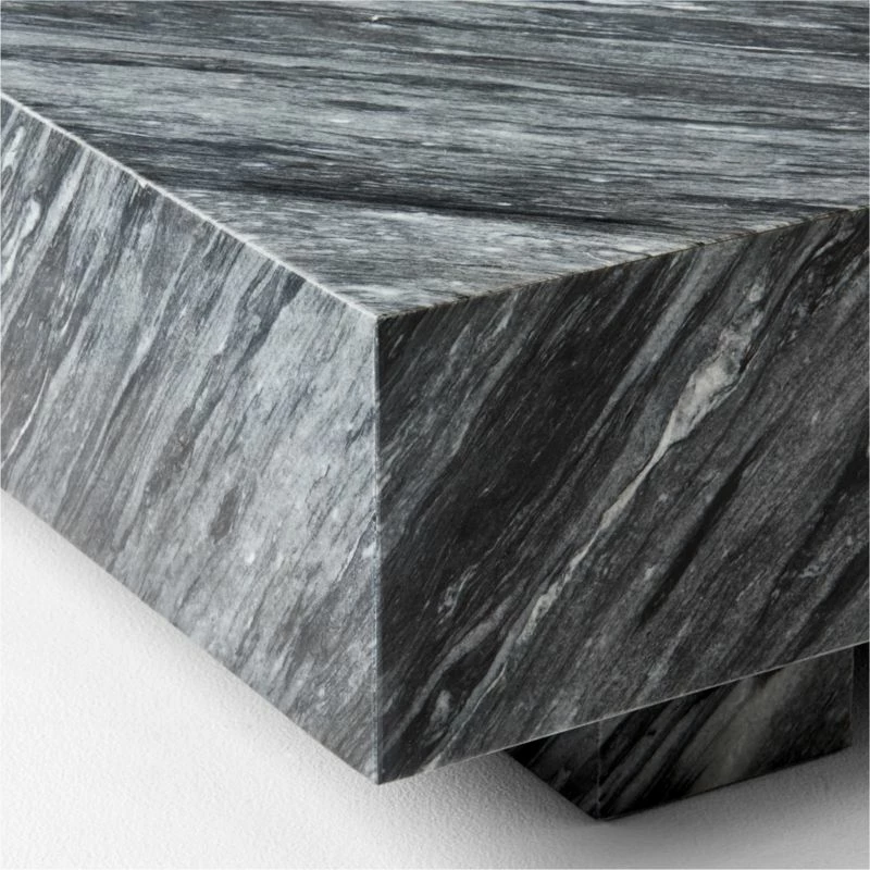 Enyo Rectangular Grey Marble Coffee Table - Modern Living Room Furniture - Image 5