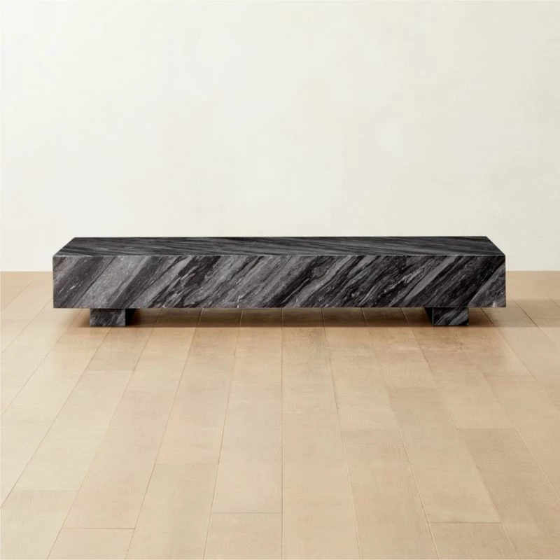 Enyo Rectangular Grey Marble Coffee Table - Modern Living Room Furniture